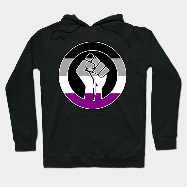 Black Lives Matter Fist Circled LGBTQ Flag Asexual Hoodie by aaallsmiles
